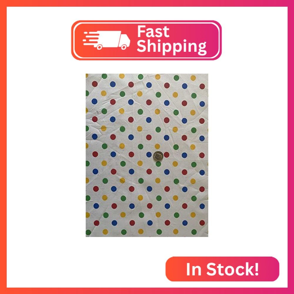 Valentina Textile inc Small Polka Dot Poly Cotton Multi-Colors 60″ Wide Polyeste