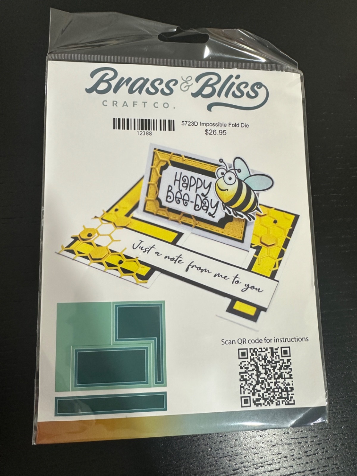 Brass & Bliss Craft Co. – 5723D Impossible Fold Die *New* as pictured