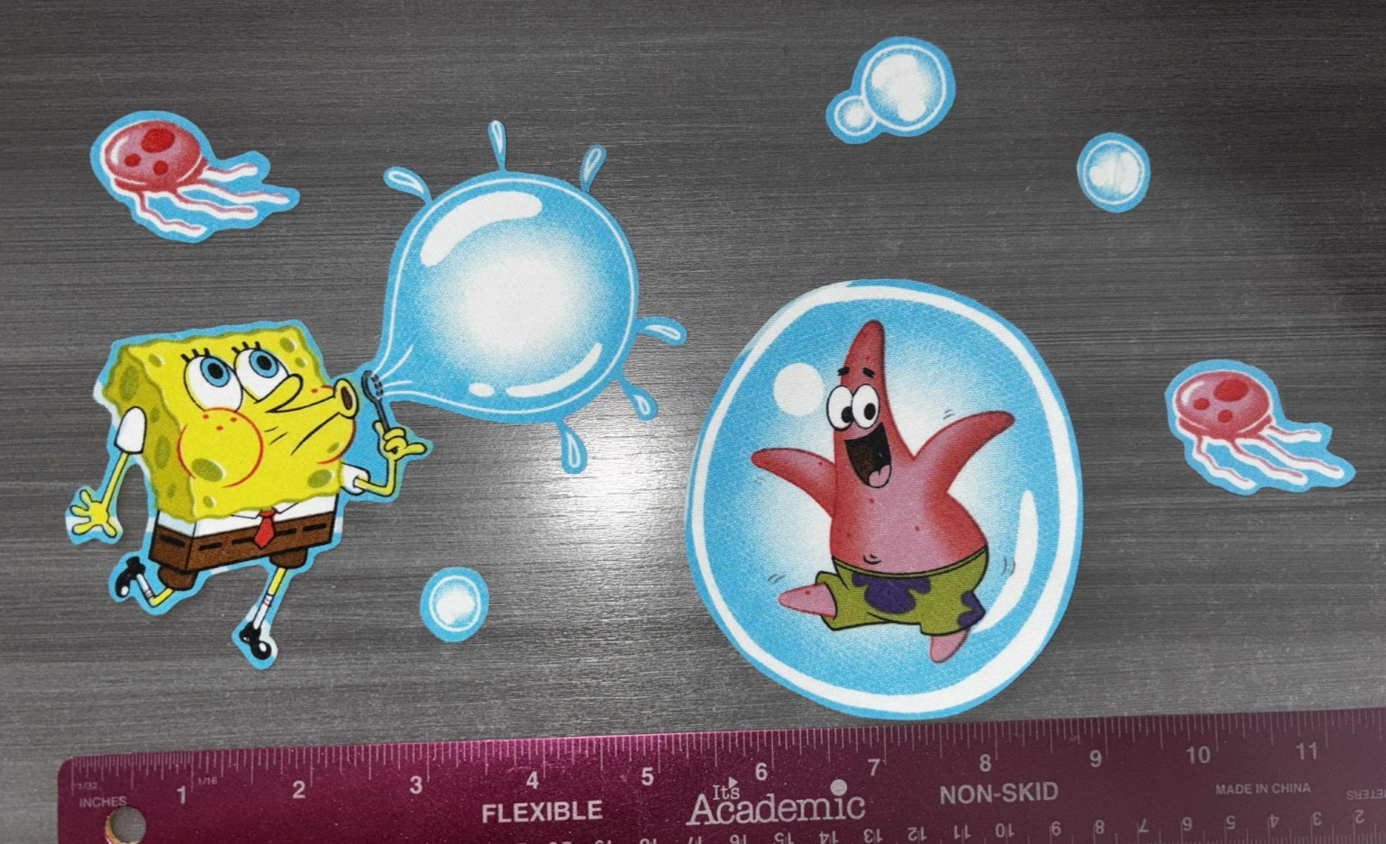 Sponge Bob, Patric Star and Bubbles Pre-Cut Iron on Fabric Appliques