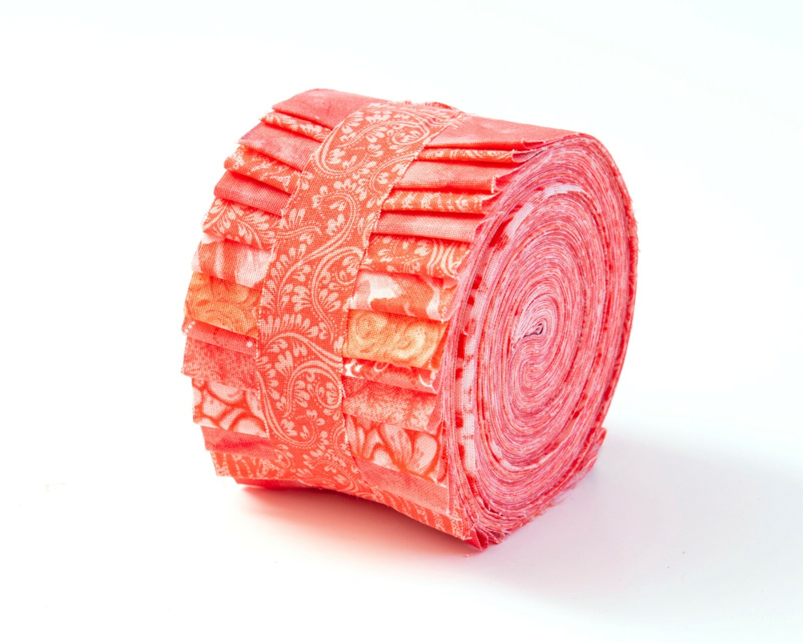 18 -pc It’s All Coral Jelly Roll 2.5″ pre-cut 100% cotton fabric quilting strips
