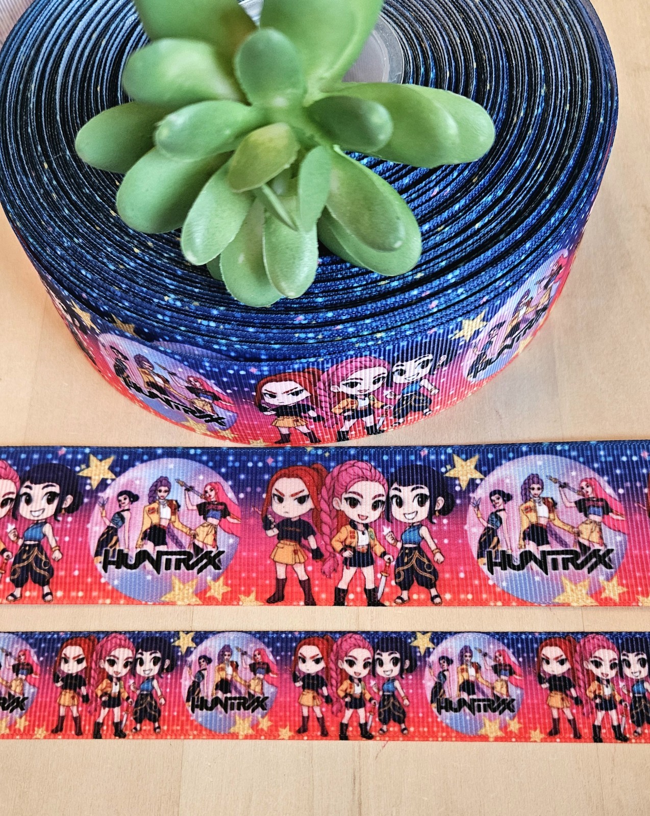7/8 & 1.5″ (1 YD) Korean Pop Star Grosgrain Ribbon Demon Hunter Characters