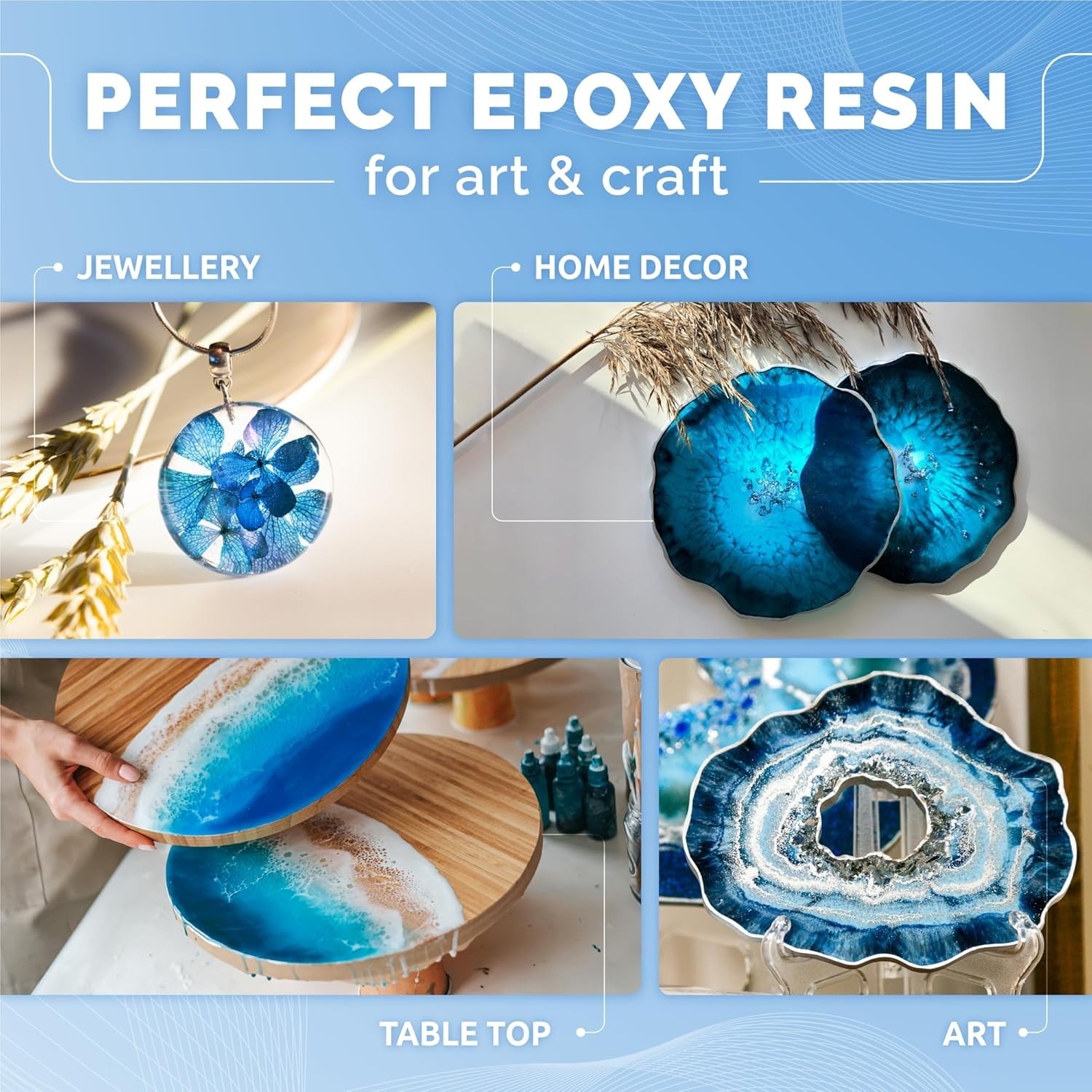 1 Gallon DIY Epoxy Resin Kit – Low Viscosity for Art and Jewelry Making
