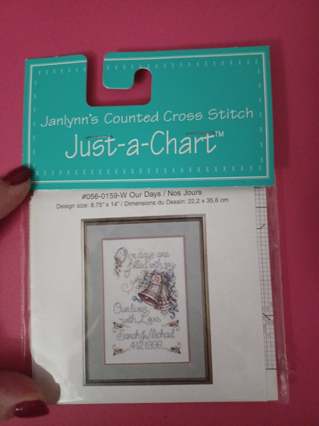 Janlynn Counted Cross Stitch Wedding Our Days Just A Chart 8.75x 14″ Finished
