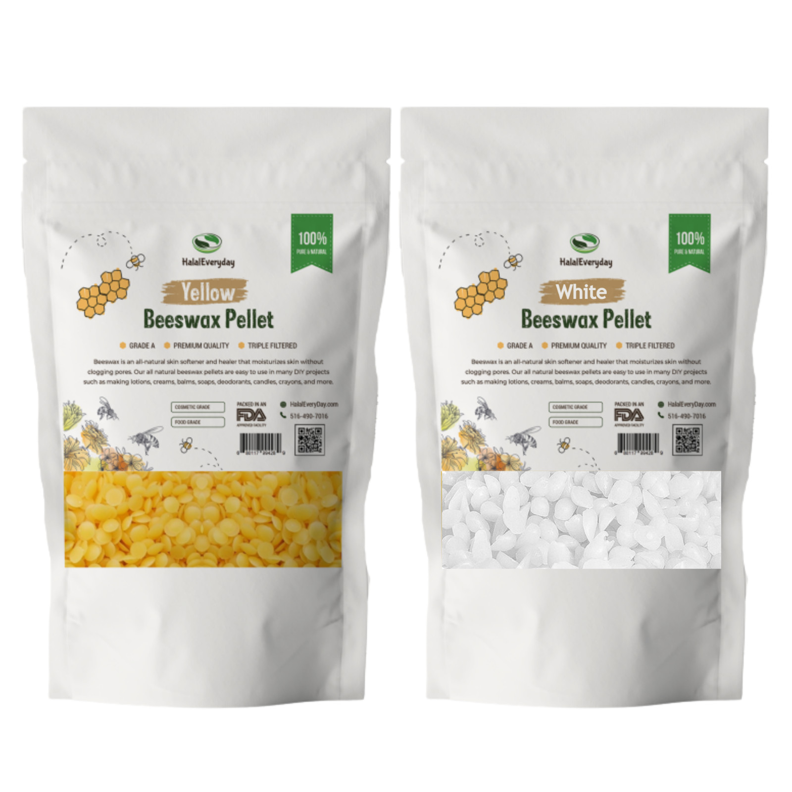 Beeswax Pellets White & Yellow 100% Pure Organic Pastilles Beads Bulk Wholesale