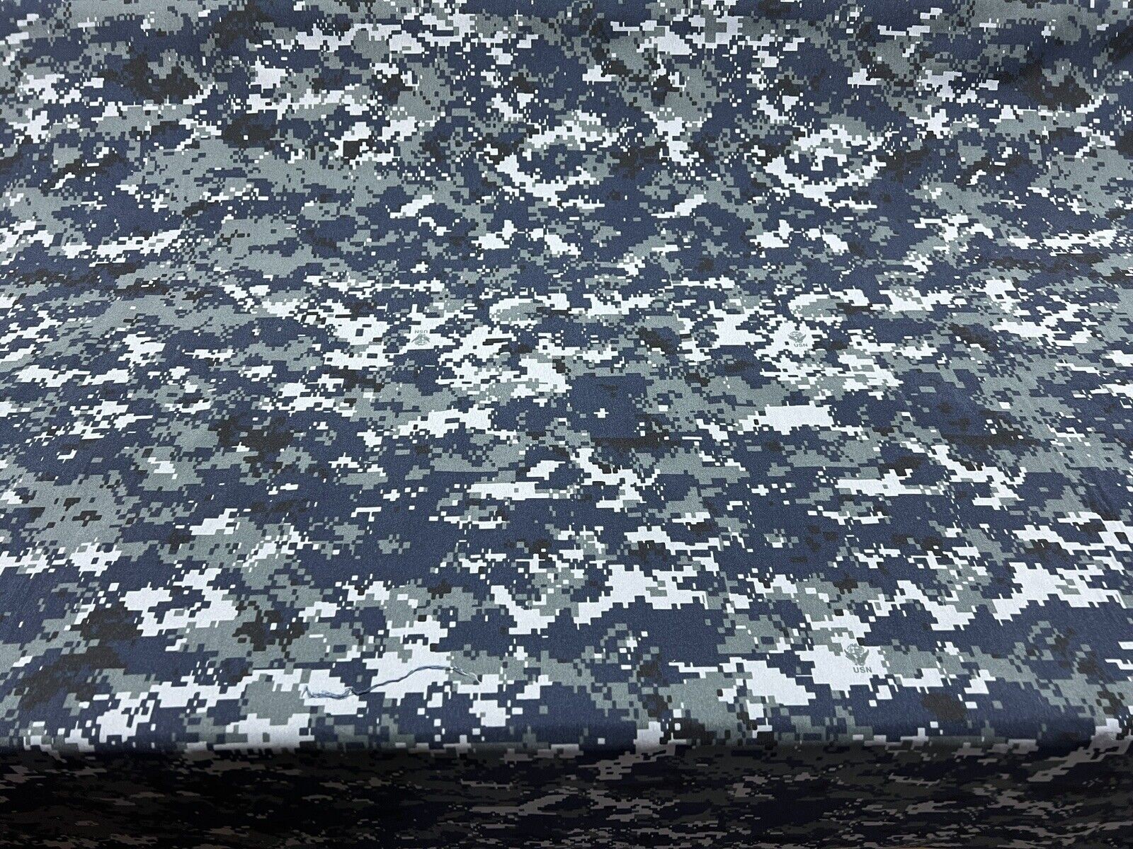Navy Digital Camo Taffeta Soft Polyester Fabric 60” Military Camo W/Logo