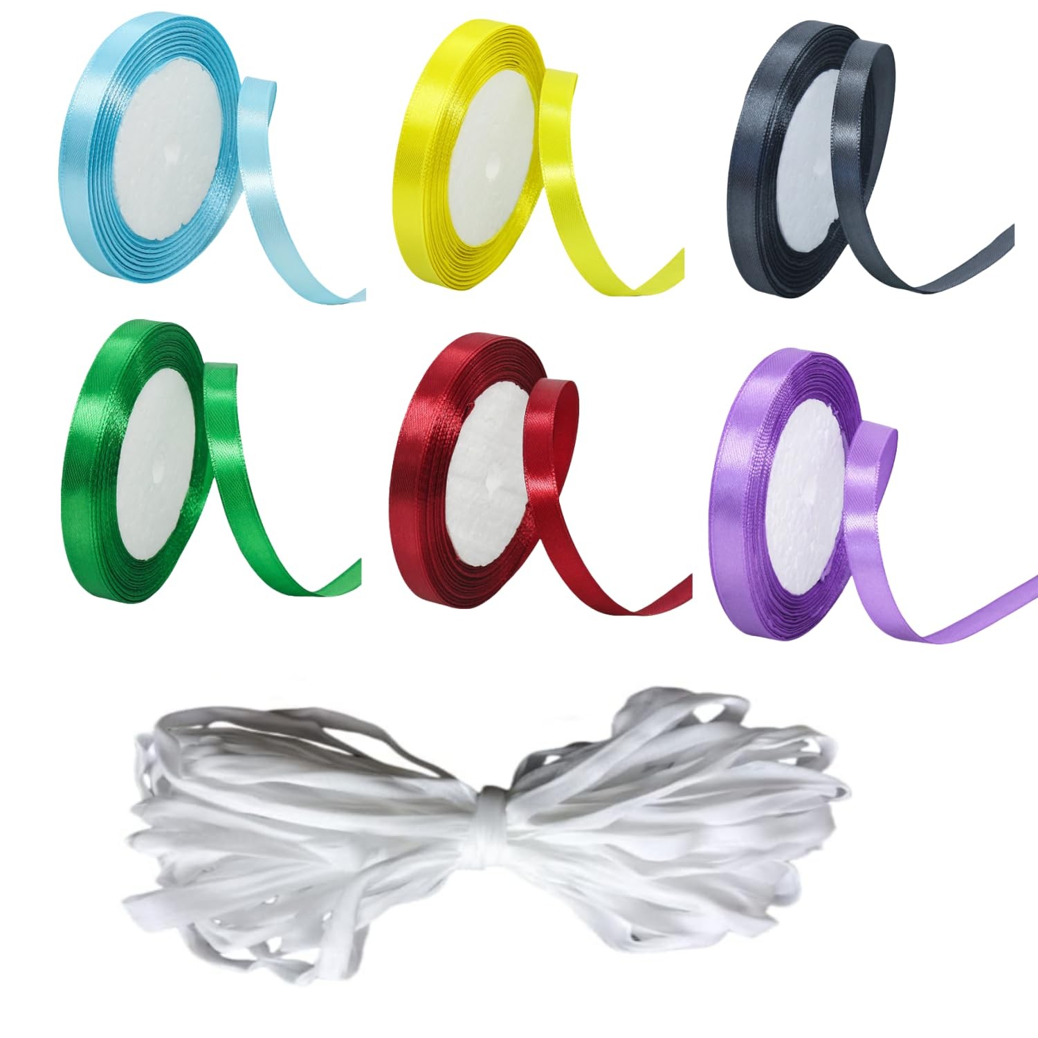 Graduation Lei Netting Bags Kit 60ft Clear Candy Lei Making 6 Rolls Ribbon