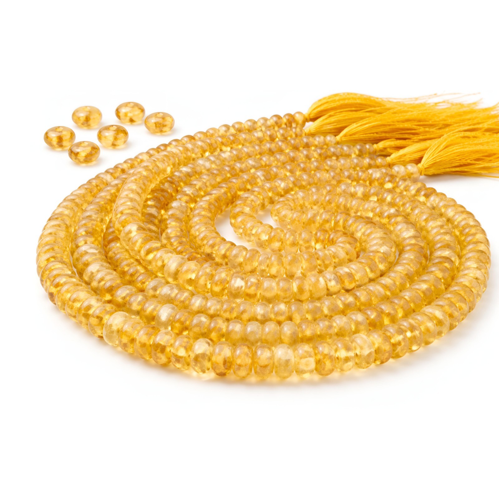 13″strand Yellow Citrine Rondelle Beads 4 – 6mm Natural Loose gemstone
