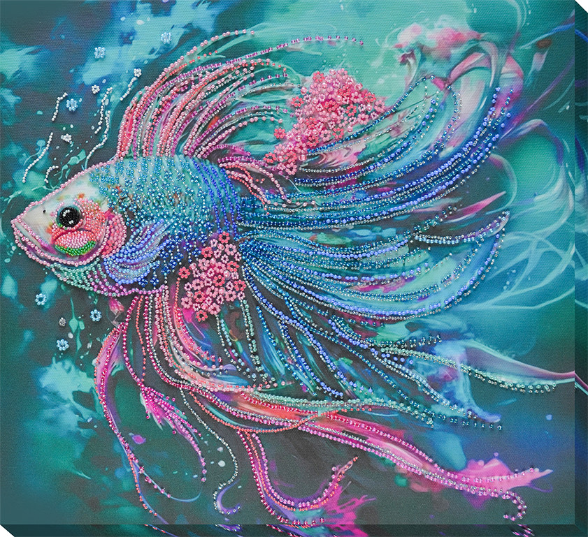 Bead Embroidery Kit “At depth” size 13.0″x11.8″ / 33.0×30.0 cm
