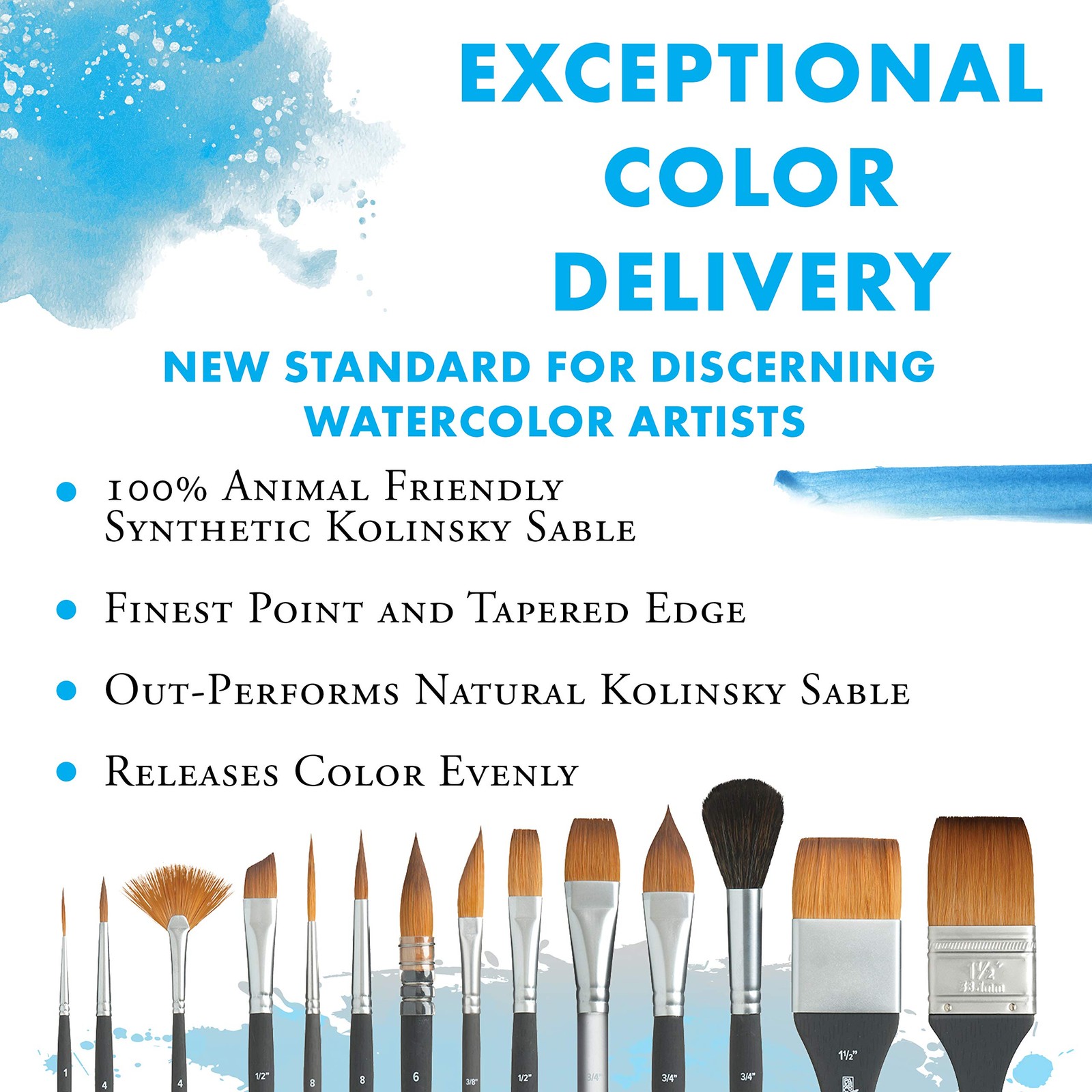 Princeton Aqua Elite, Series 4850, Synthetic Kolinsky Paint Brush,Mottler, 1-…