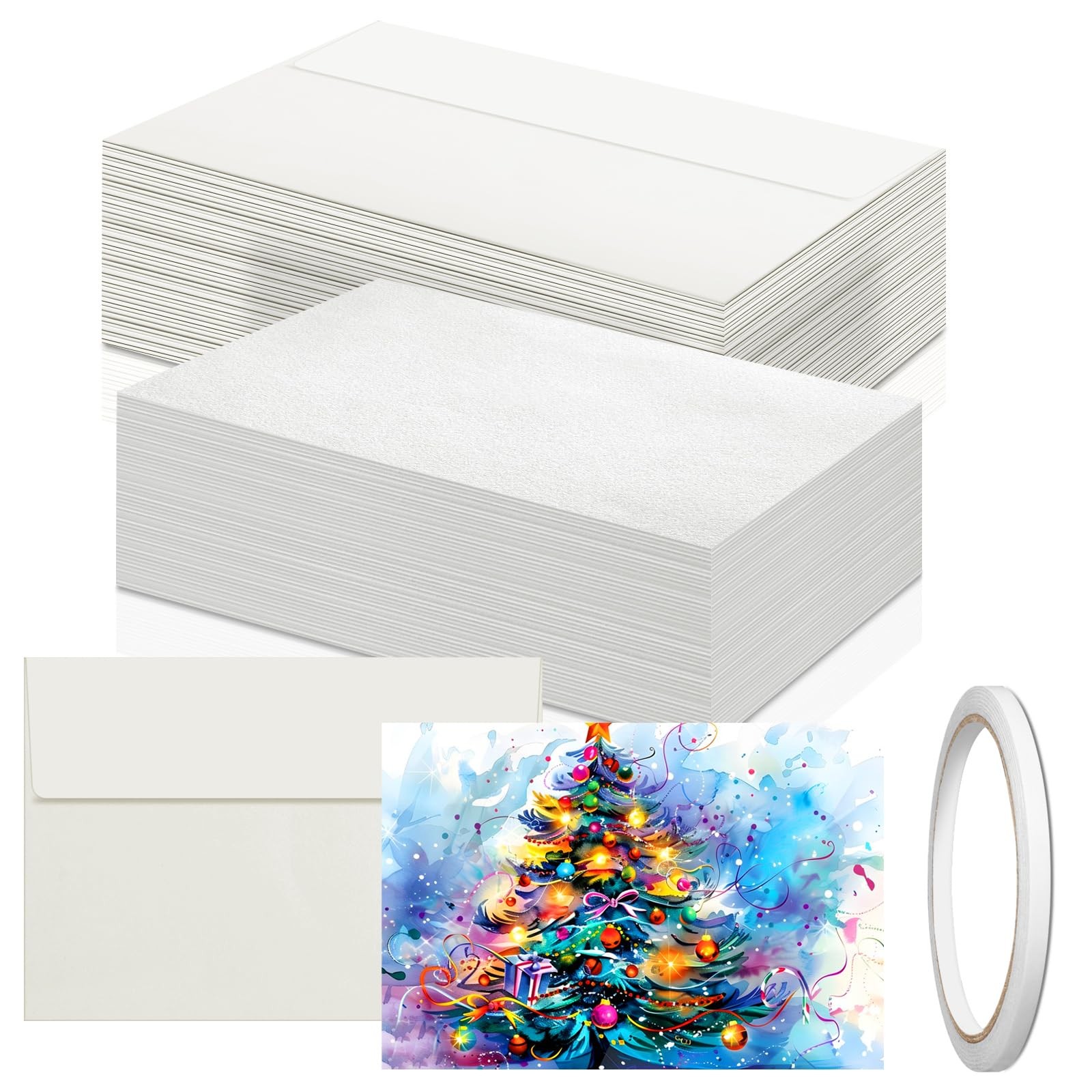 100 Sets Watercolor Cards With Envelopes 4×6 In 140 lb 300 GSM Paper Postcard