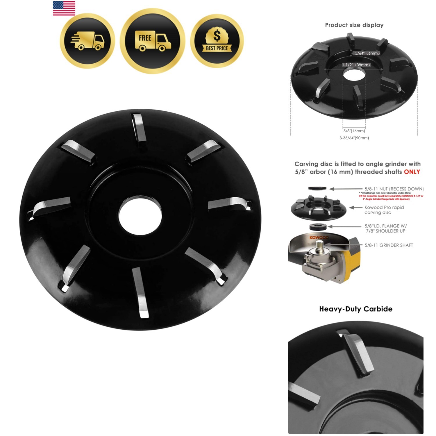 Wood Turbo Carving Disc Curve in 8 Teeth by