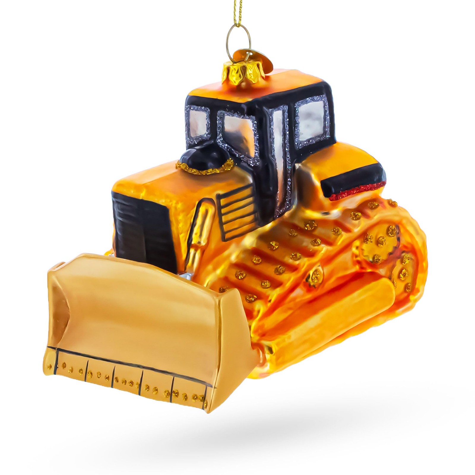 Bestpysanky Tracked Bulldozer Construction Vehicle Detailed Cab Glass Christmas