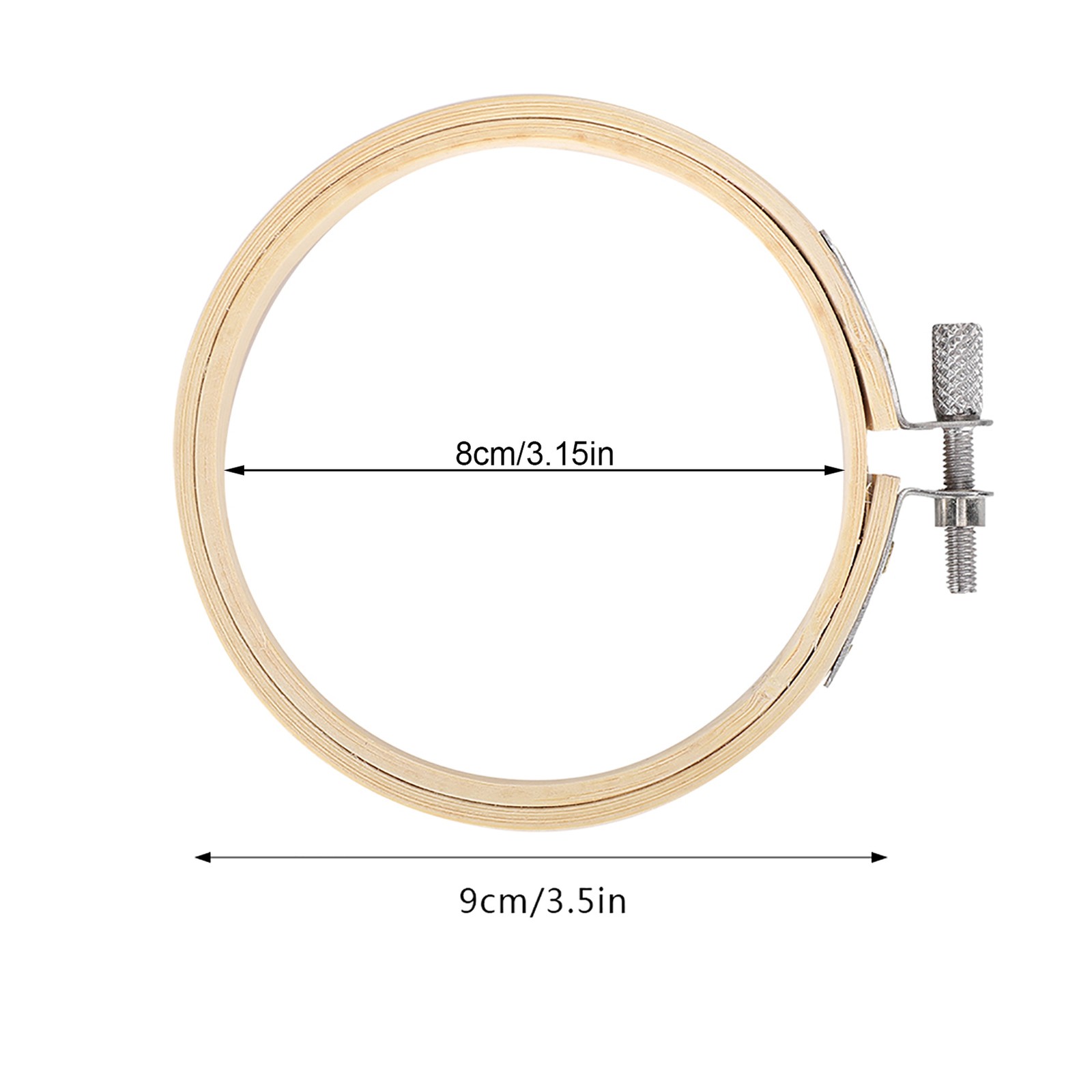 12pcs Bamboo Embroidery Hoops Adjustable Circle Rings For Sewing Craft Use