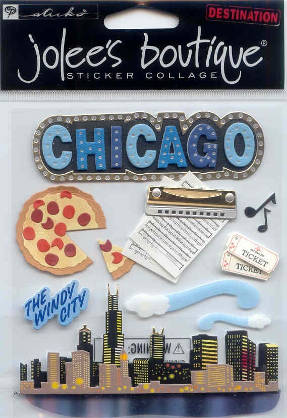 Jolee’s Boutique 3D Stickers CHICAGO JAZZ Theme 11 pcs 59732 FAST FREE SHIPPING!