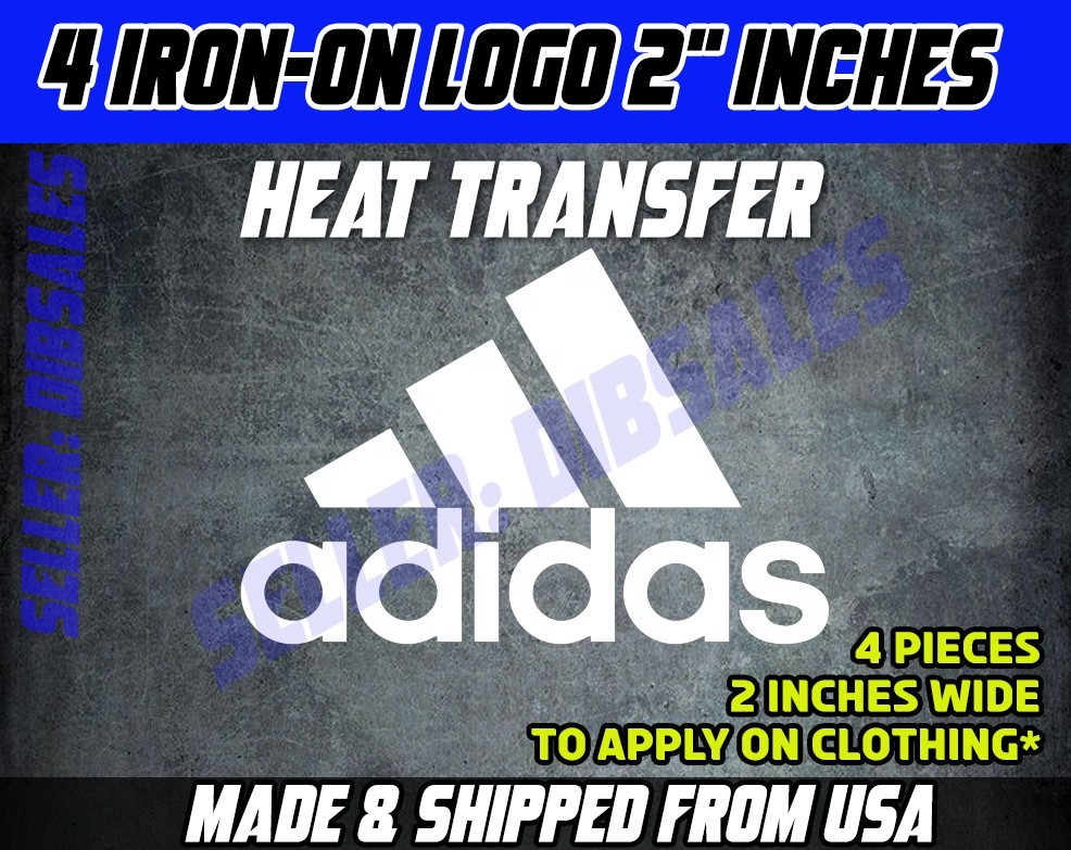 Adidas Heat Transfer Iron On Logo 2″ 4pcs pick your color sports diy decal