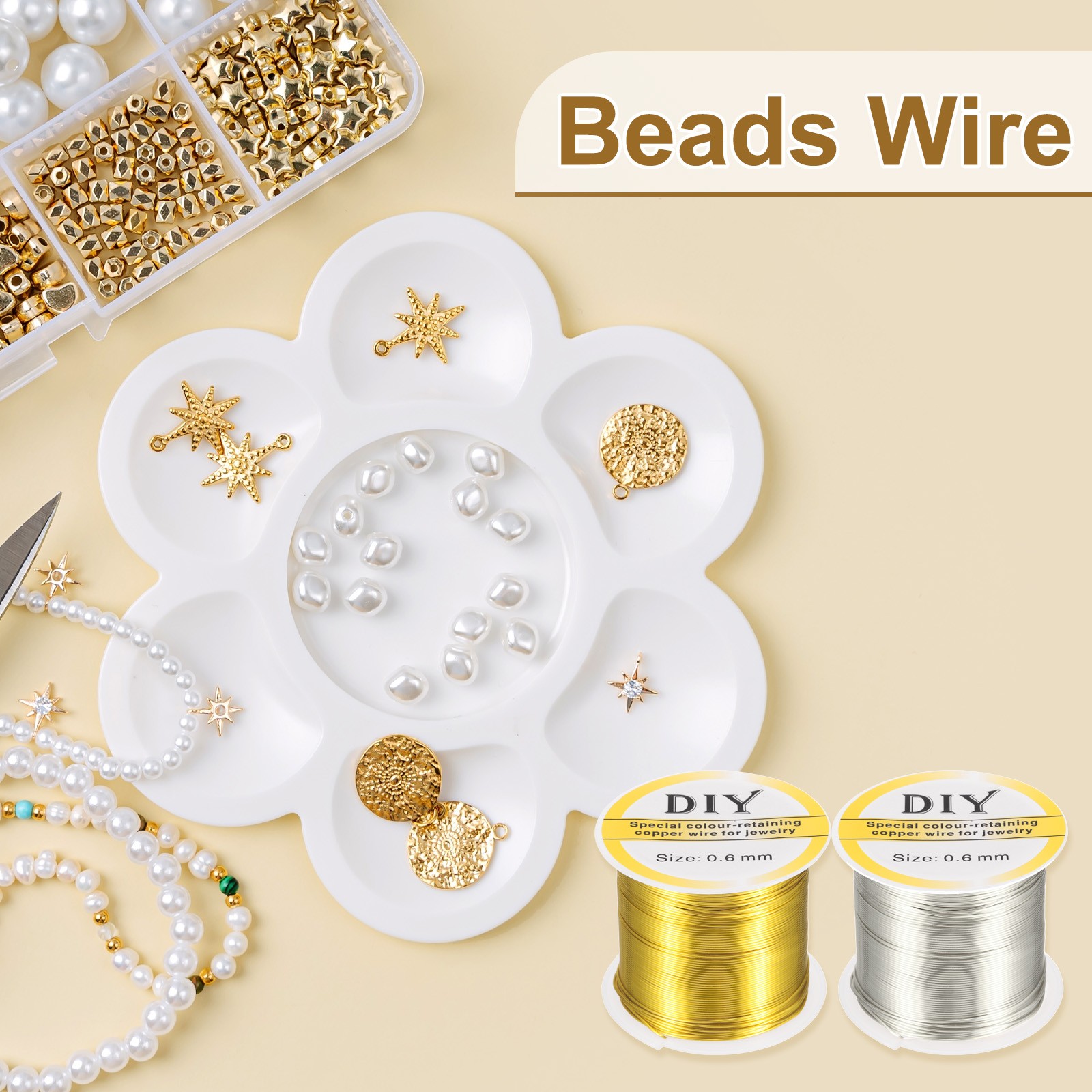0.5mm Craft Wire Beading Copper Wire for Jewelry Make Supply(Silver)-171 ft