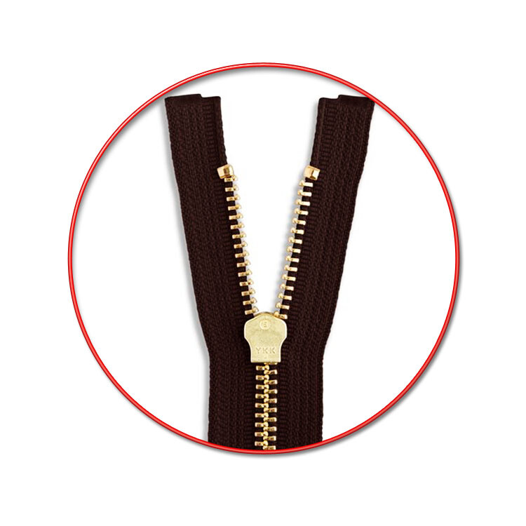 18 Inch Metal Zipper YKK #5 Golden Brass Medium Weight Separating Made in USA