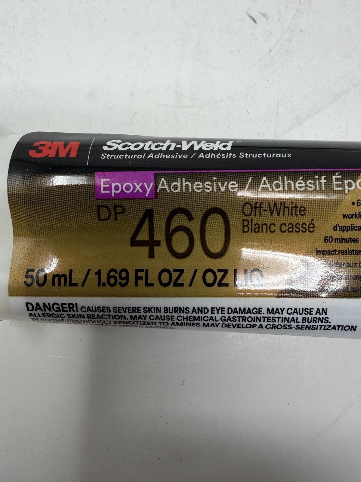3M Scotch-Weld Epoxy Adhesive DP460, Off-White, 50 mL, Exp: 06/27 – Lot of 2