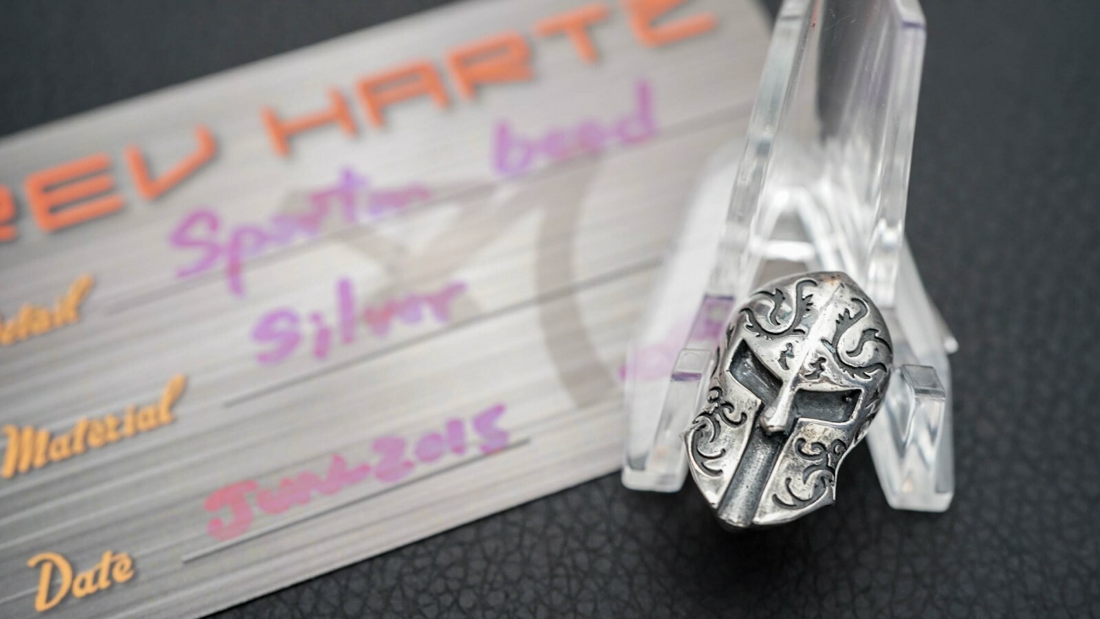 Rev Hartz Custom Spartan Lanyard Bead, Sterling Silver With COA