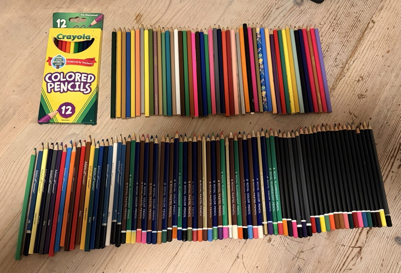 Royal Pastel Artists Loft Crayola Pencil Art Set 134 Pcs Pencils Mixed Pieces