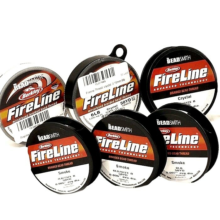 Fireline Beading Thread Beadsmith 4lb,6lb,8lb Black Crystal Smoke 50yard