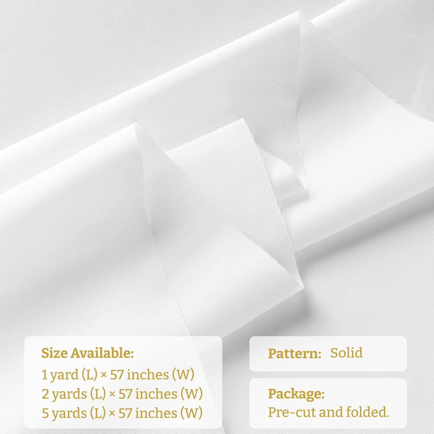 White Satin Fabric by the Yard – Silky, Shiny, Soft Satin Cloth – DIY Sewing Mat