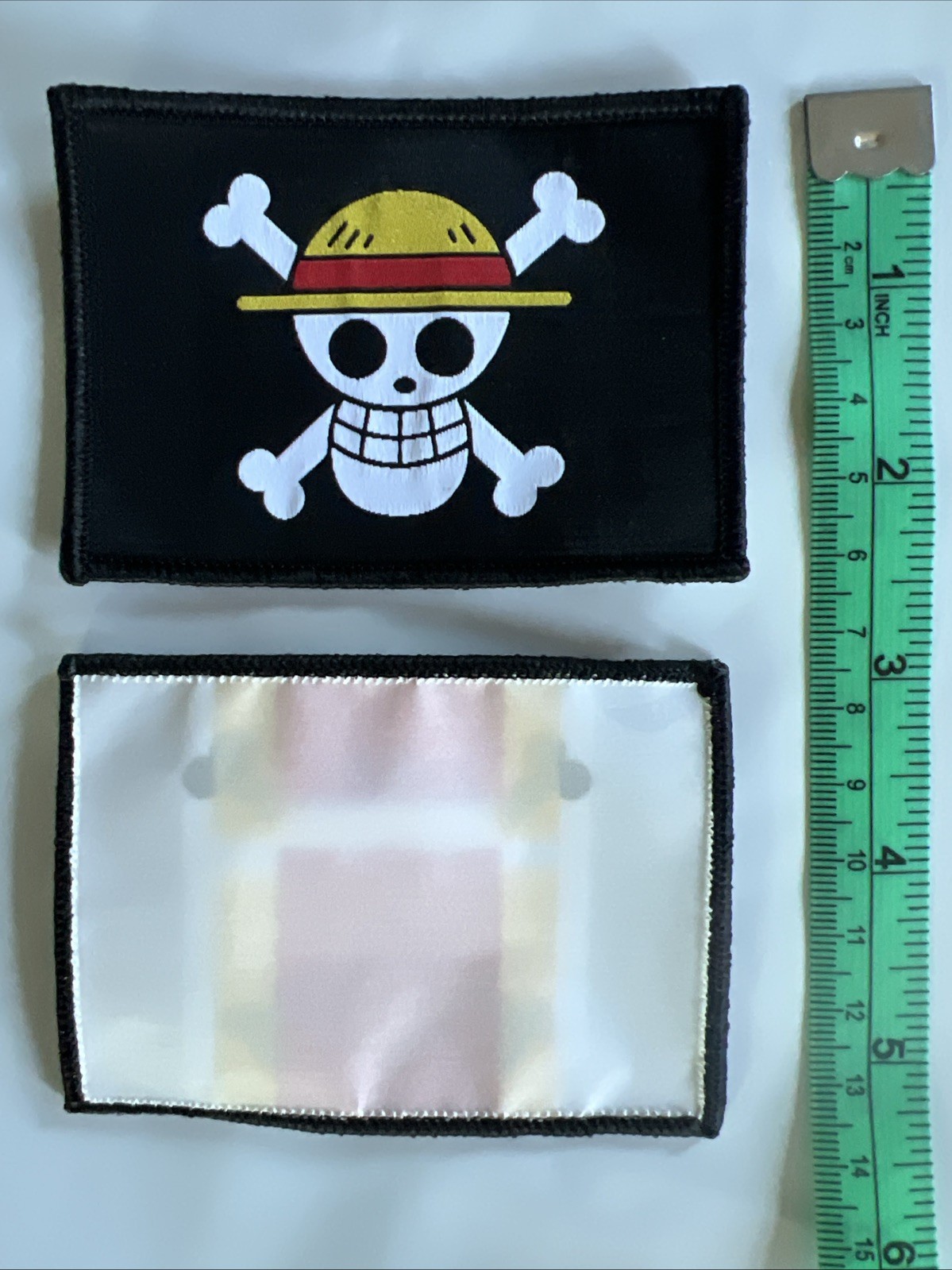 Straw Hat Pirate Flag Woven Patch w/Iron On Backing 2.5×3.5 One Piece Luffy