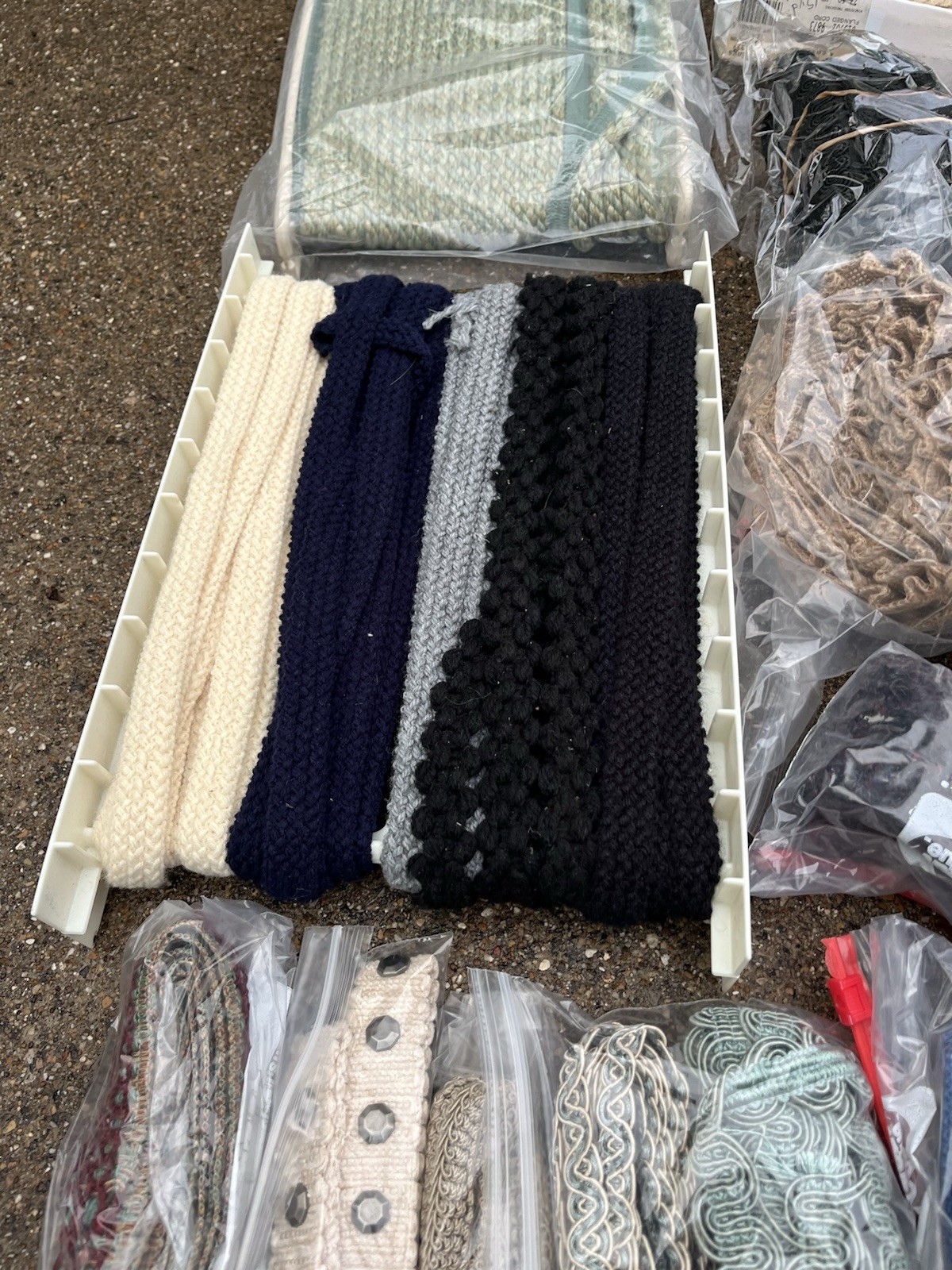 Lot of 30+ Vintage & Contemporary Used Various Fabric Upholstery Trim & Cording