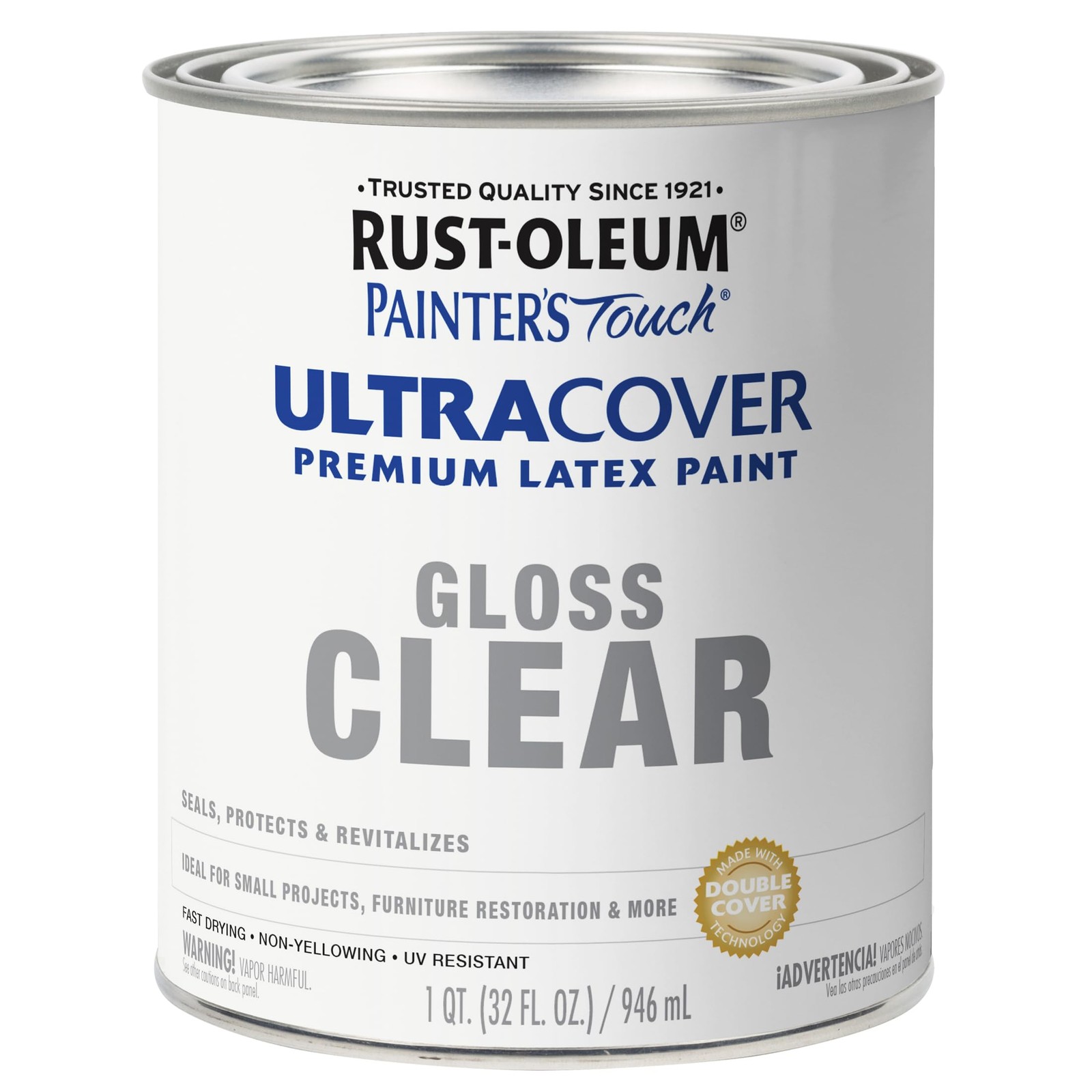 Rust-Oleum Painter’s Touch Latex Brush-On 1 Quarts (Pack of 1), Gloss Clear