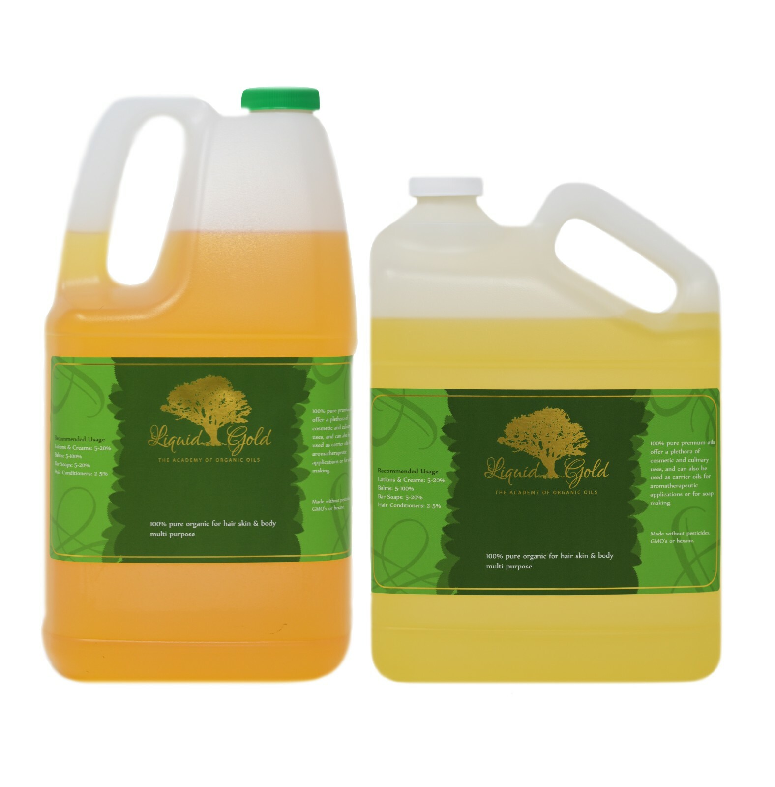 Gallon PREMIUM PURE NATURAL ORGANIC CARRIER OIL COLD PRESSED REFINED UNREFINED