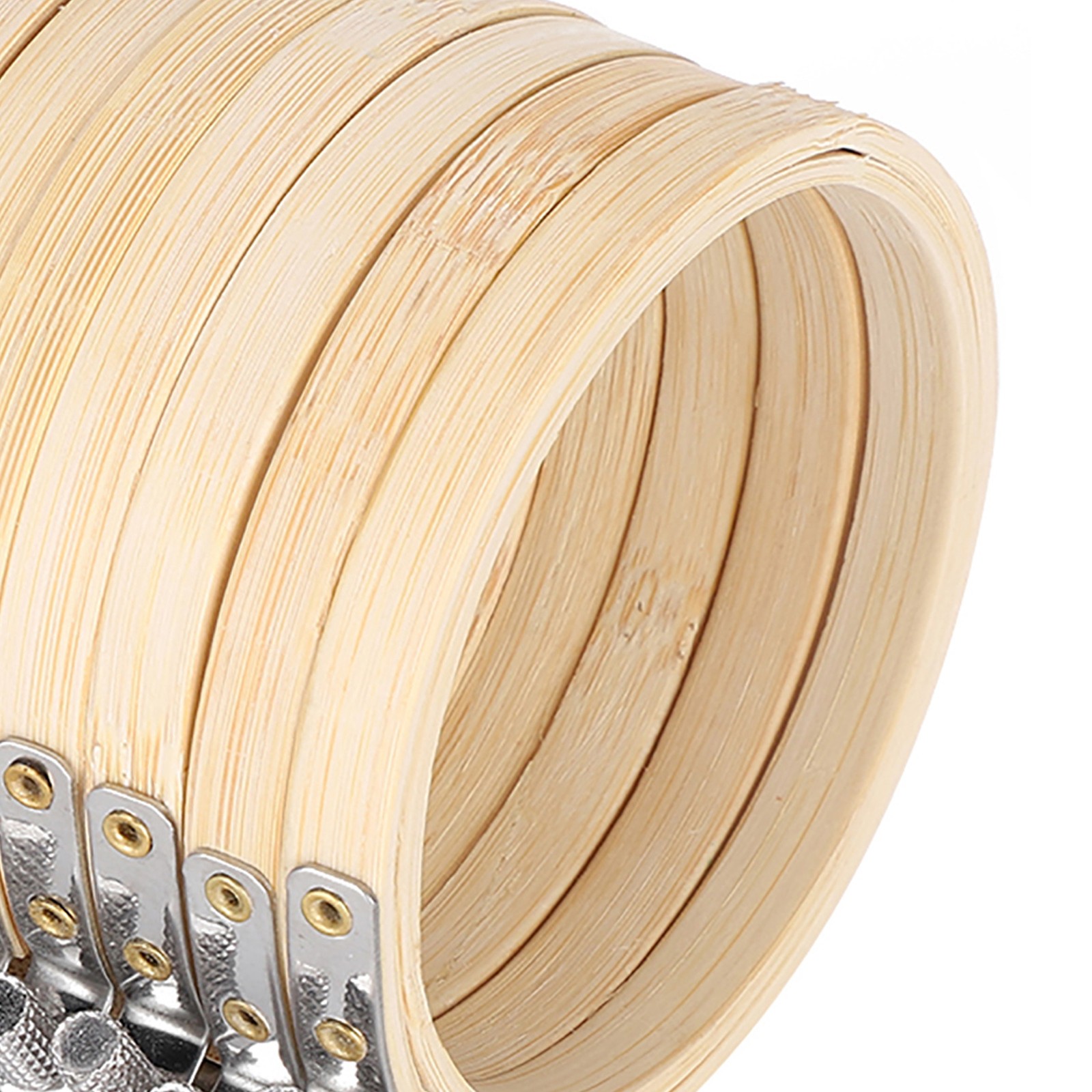 12pcs Bamboo Embroidery Hoops Adjustable Circle Rings For Sewing Craft Use