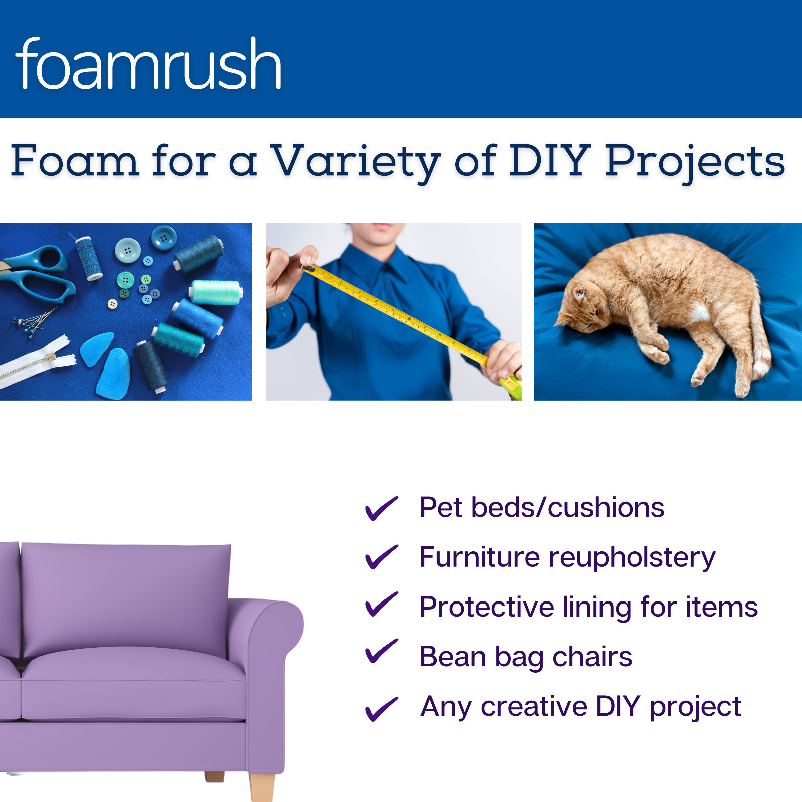 FoamRush 27″ x 27″ Cool Gel Memory Foam Upholstery Square Seat Cushion USA