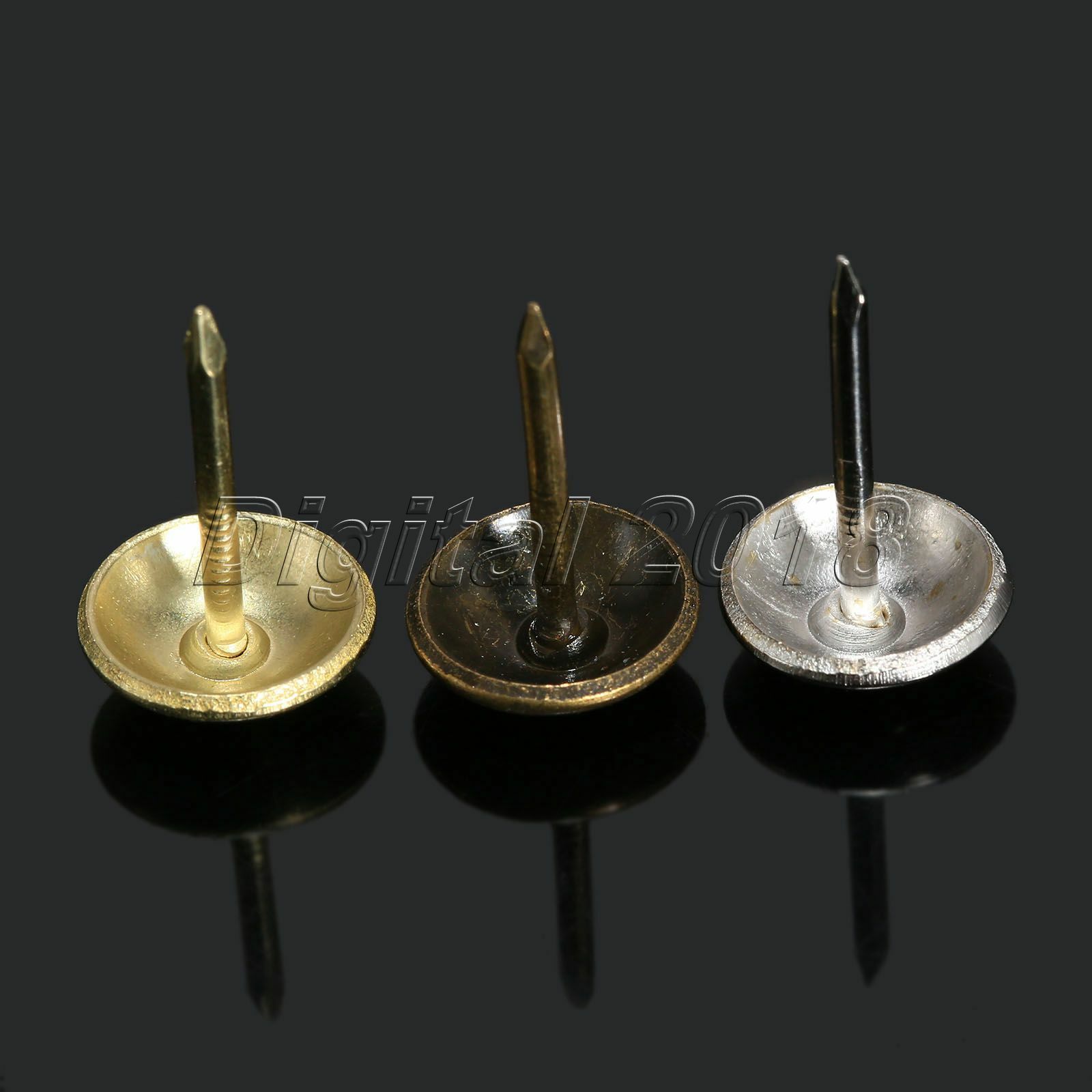 About 100Pcs 11mm Head Upholstery Nails Tacks Wood Furniture Stud 17mm Pins Set