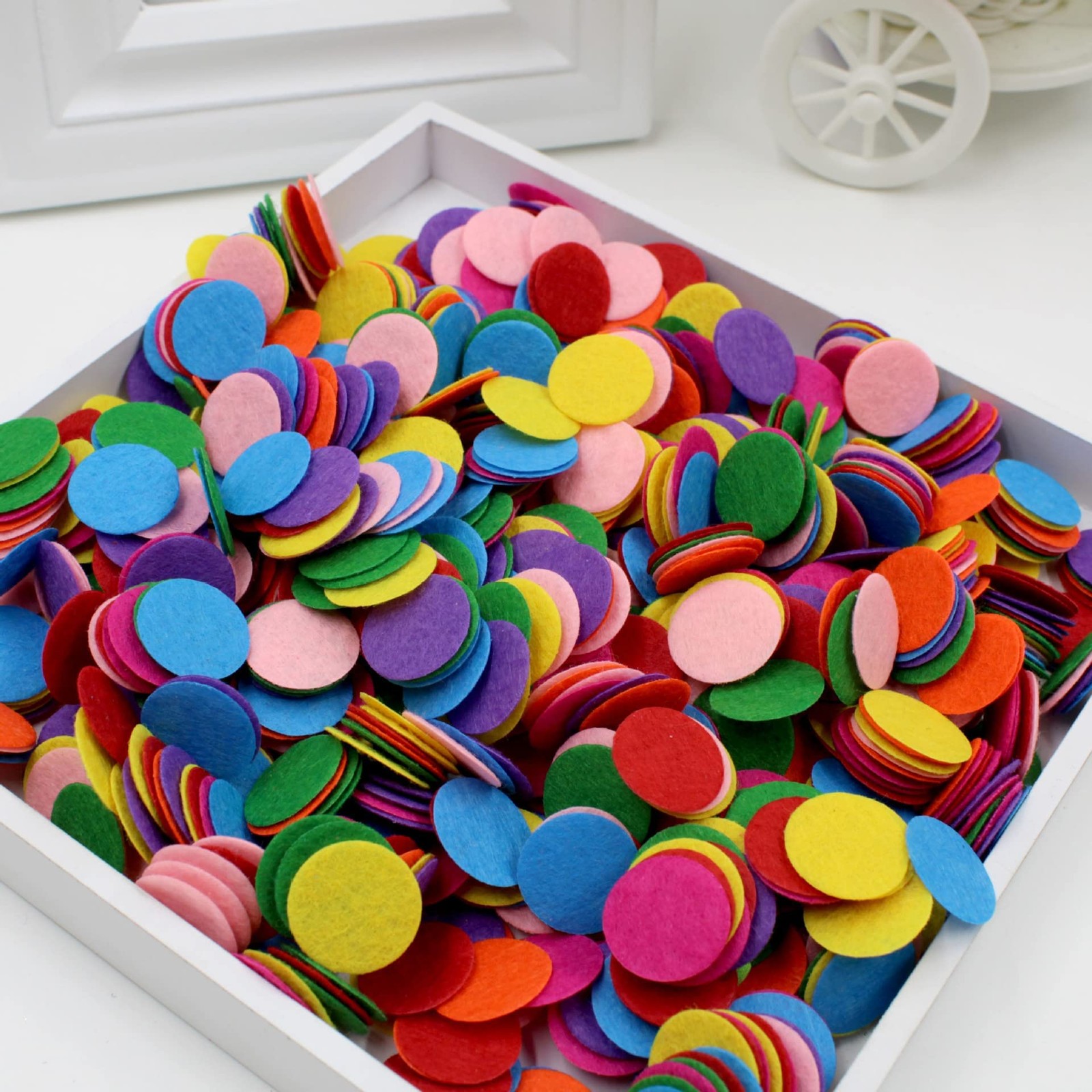 500 PCS 1.0 Inch Craft Felt Circles Applique Ornaments Clothes Mixed Colors
