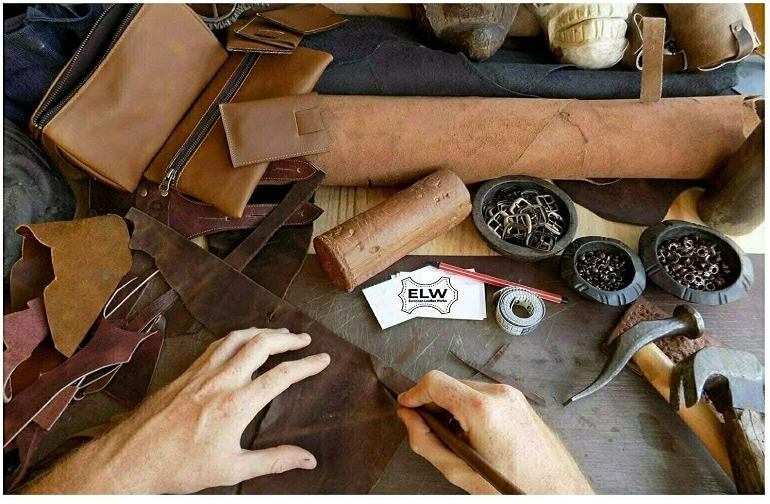 ELW 9-10 oz (3.6-4mm) Heavy Weight Oil Tanned Cowhide Full Grain Leather