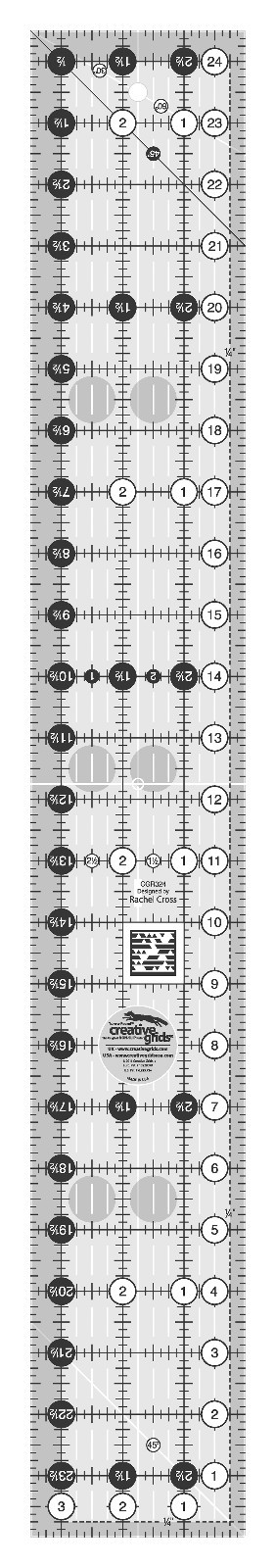 Creative Grids 3 1/2″ x 24 1/2″ Rectangle Sewing and Quilting Ruler