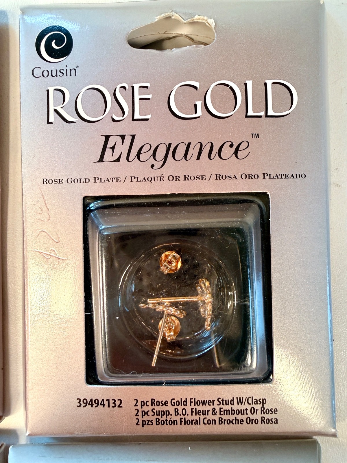 LOT – COUSIN ROSE GOLD ELEGANCE Jewelry Making Parts EAR HOOKS, STUDS, BEADS
