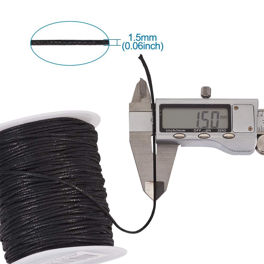 100 Yards 1.5mm Waxed Cotton Cord Macrame Bracelet Necklace Beading Thread