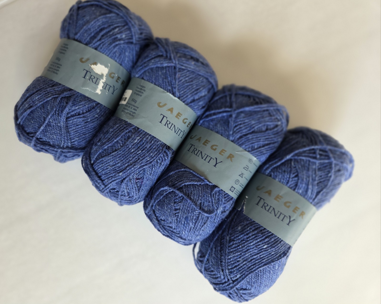 Lot of 4 Jaeger Trinity • Silk/Cotton/Polyamide • Color 438 Denim • 50g/218yds