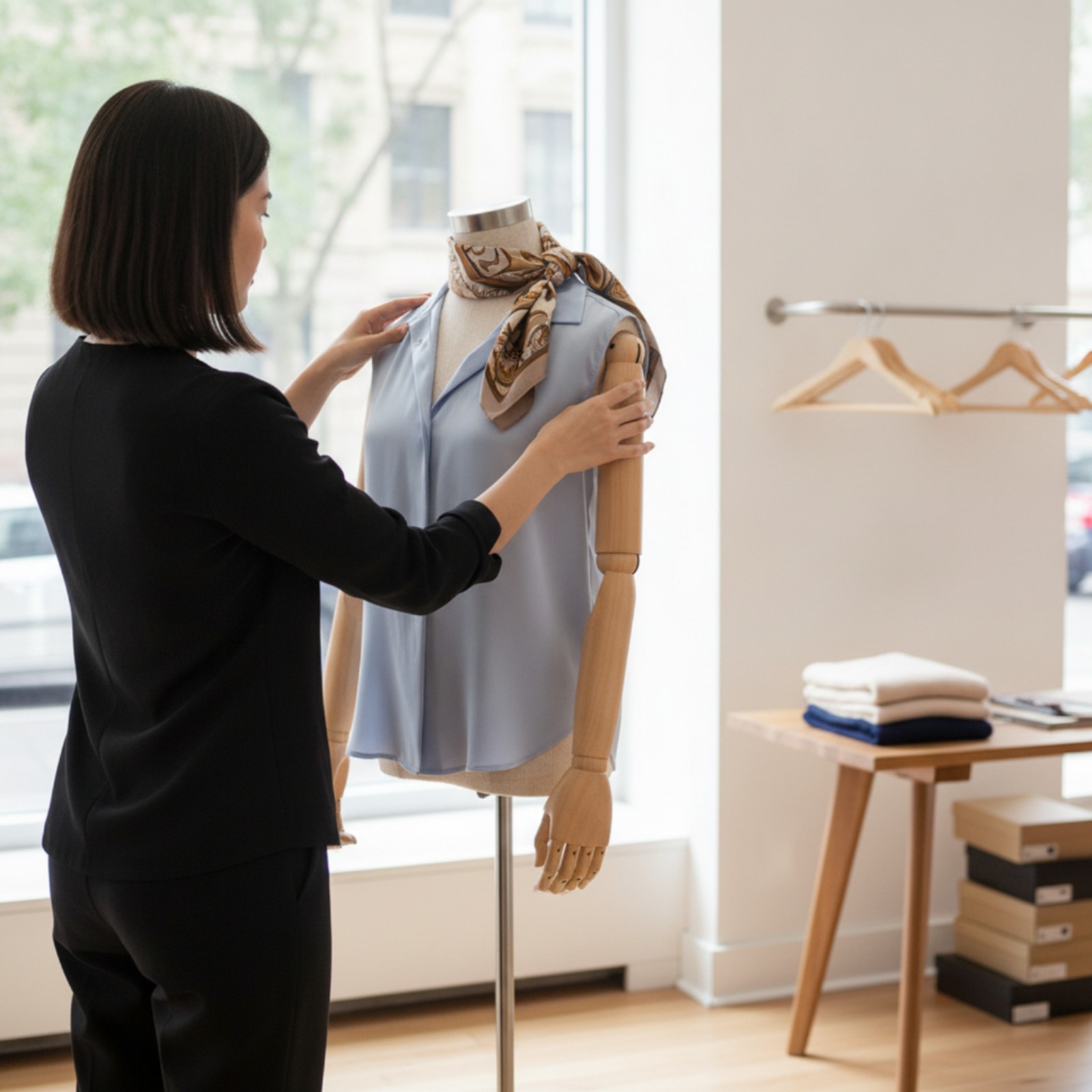 Half-Body Mannequin with Articulated Arms Professional for Retail Shops,