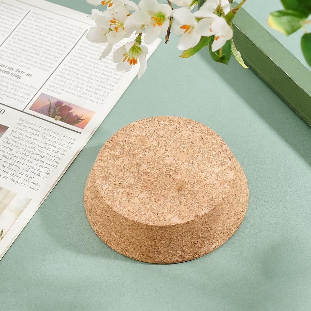2Pcs Large Cork Lids for Jars, Cork Bottle Stoppers, Tapered Cork Plugs Natural
