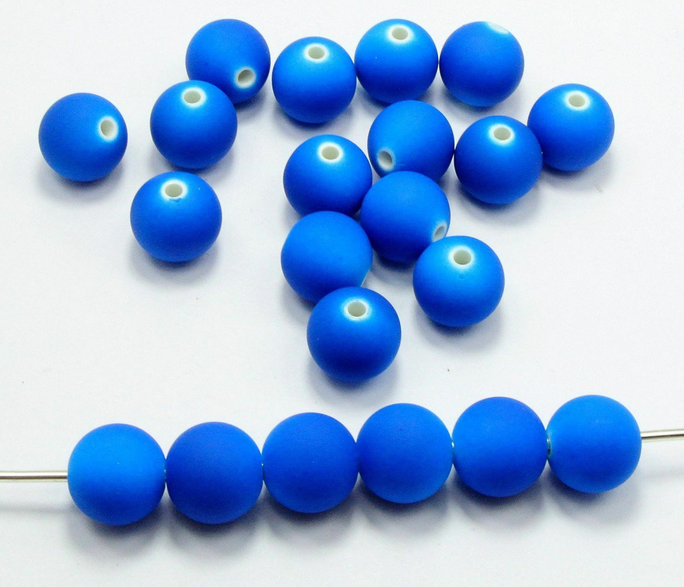 500 Royal Blue Matte Neon Beads Acrylic Round Beads 6mm(0.24″) Small Spacer