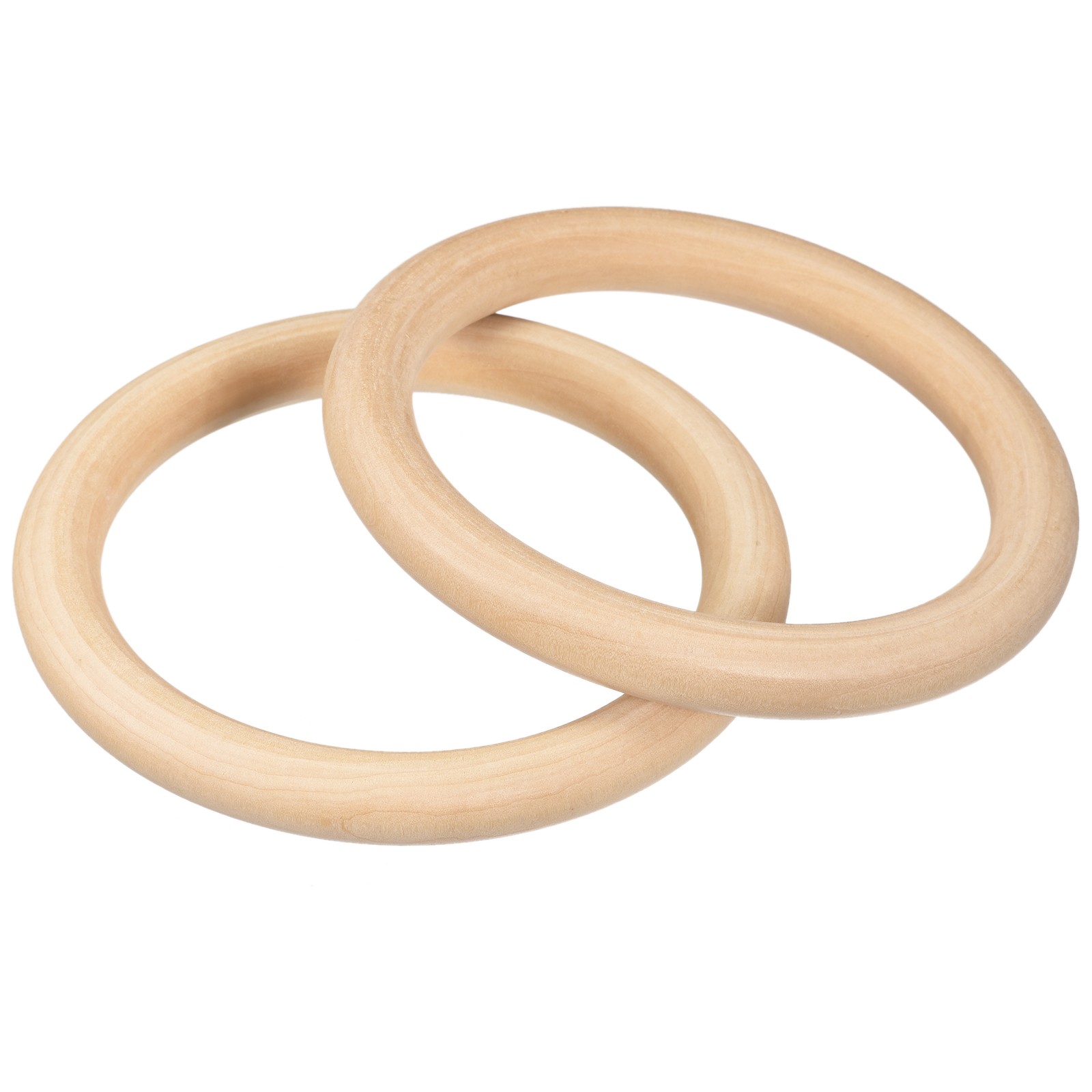 2Pcs 125mm(5″) Natural Wood Rings 15mm Smooth Unfinished Wooden Circles