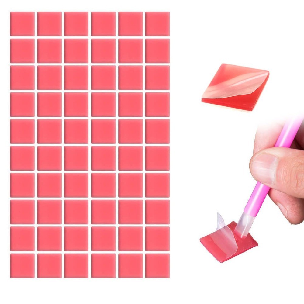 DIY Diamond Painting Glue Clay Wax 60 Pcs Red 2x2cm for Art Craft