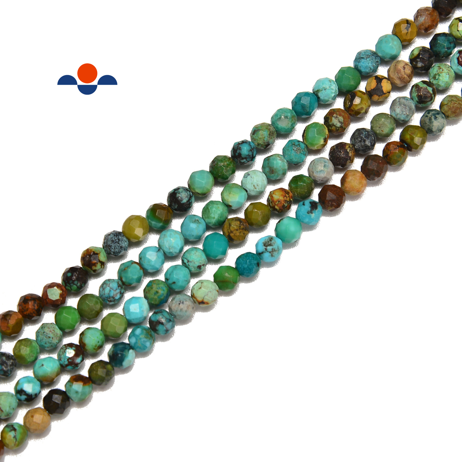 Natural Gradient Turquoise Faceted Round Beads Size 3.5mm 15.5” Strand (3.5mm)