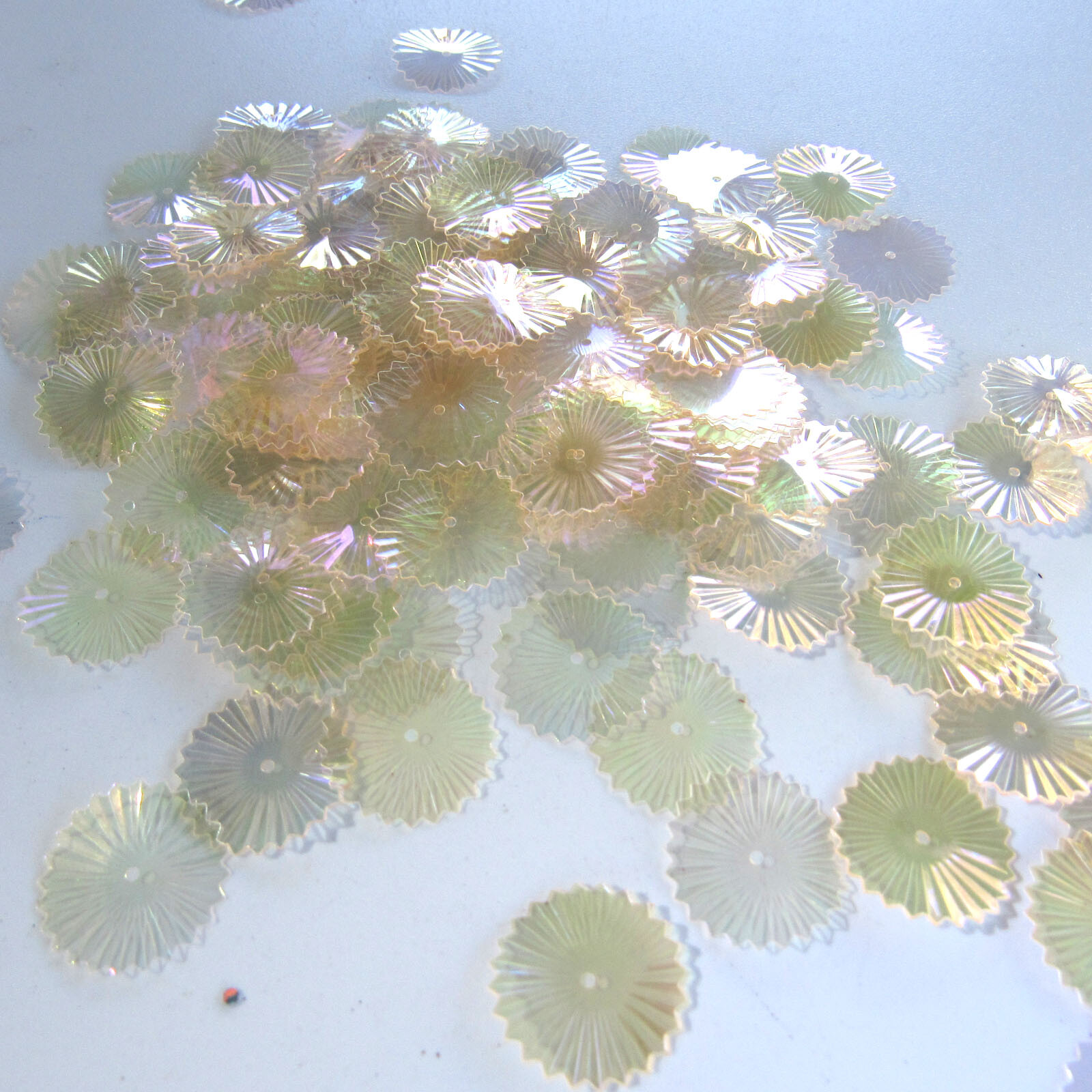 Sequins Crystal Iris 17mm Sunburst/Starburst/Wheels Paillettes ~100 pieces Loose