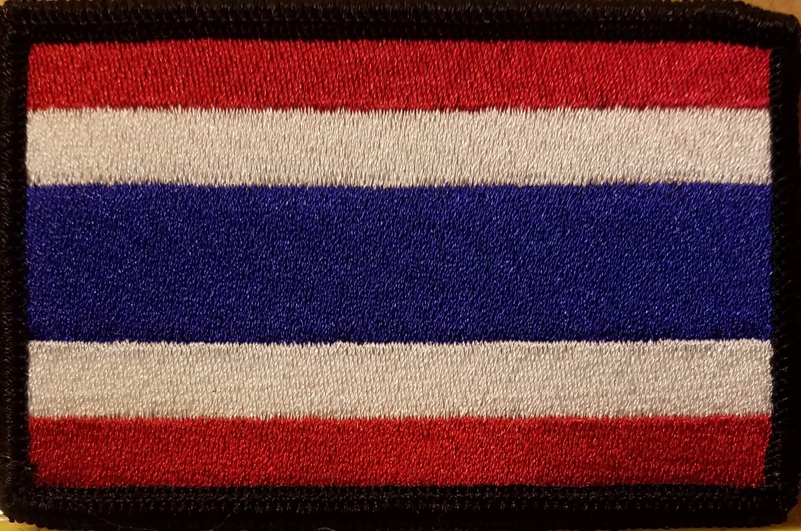 THAILAND Flag Embroidered Iron-On Patch Military Tactical Emblem Black Border