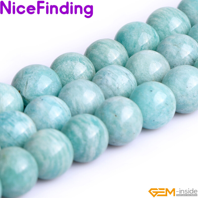 Natural Brazilian Amazonite Round Stone Beads For Jewelry Making 15” 6mm 8mm