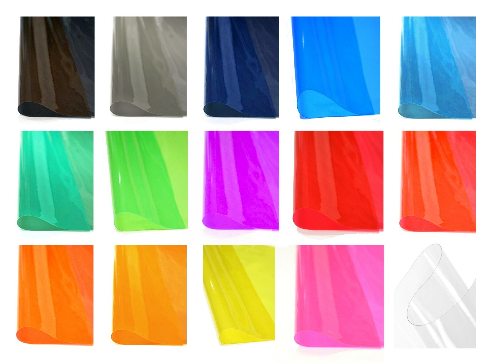 Colored Tinted 10-Gauge Vinyl -15 Colors to Choose From- PVC Plastic Fabric 54″