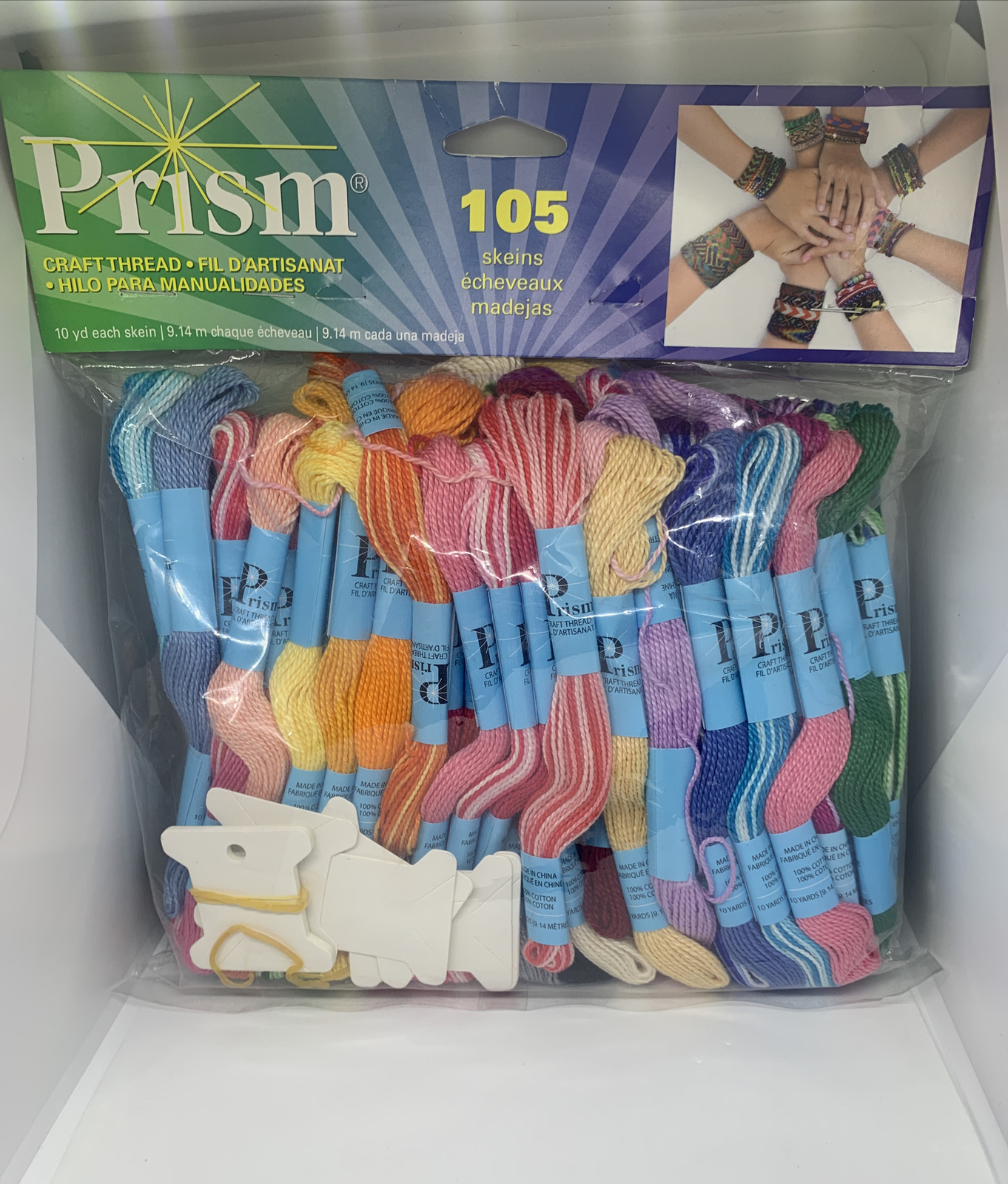 PRISM JUMBO PACK CRAFT THREAD (105 SKEINS) NEW MULTI-COLORED 